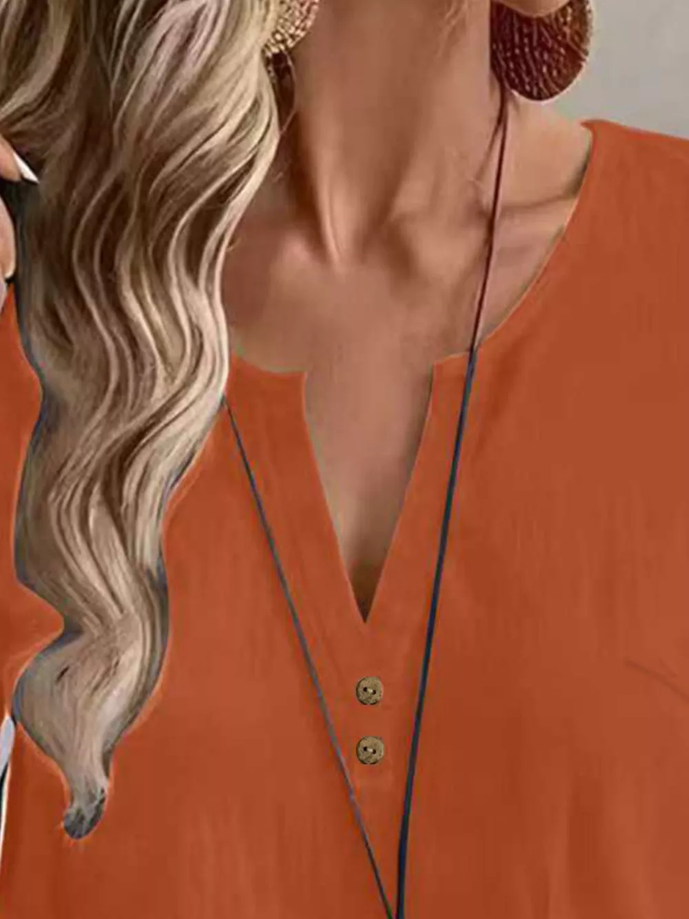 Notched Short Sleeve Blouse, image 14