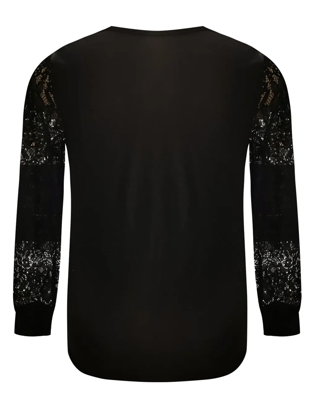 Full Size Lace Detail V-Neck Long Sleeve Blouse, image 3