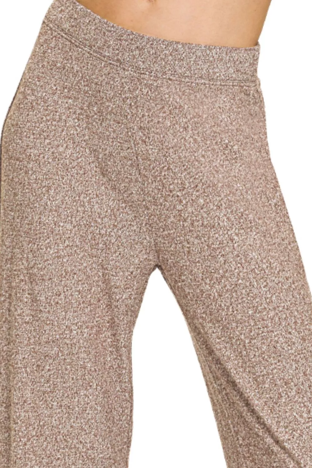 Soft Elastic Waisted Flare Pants, image 2