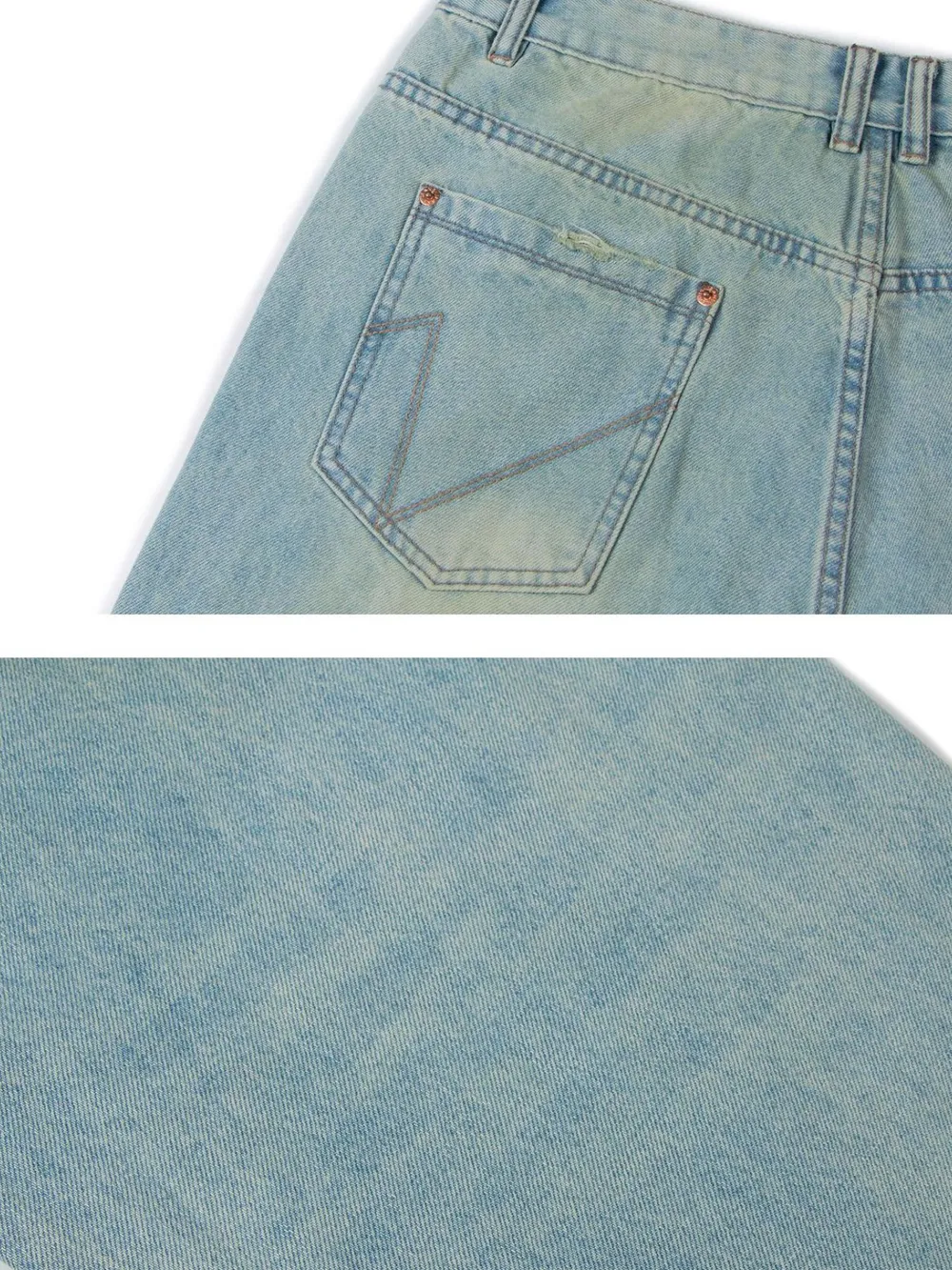 Men's Washed Wide Leg Baggy Jeans, image 5