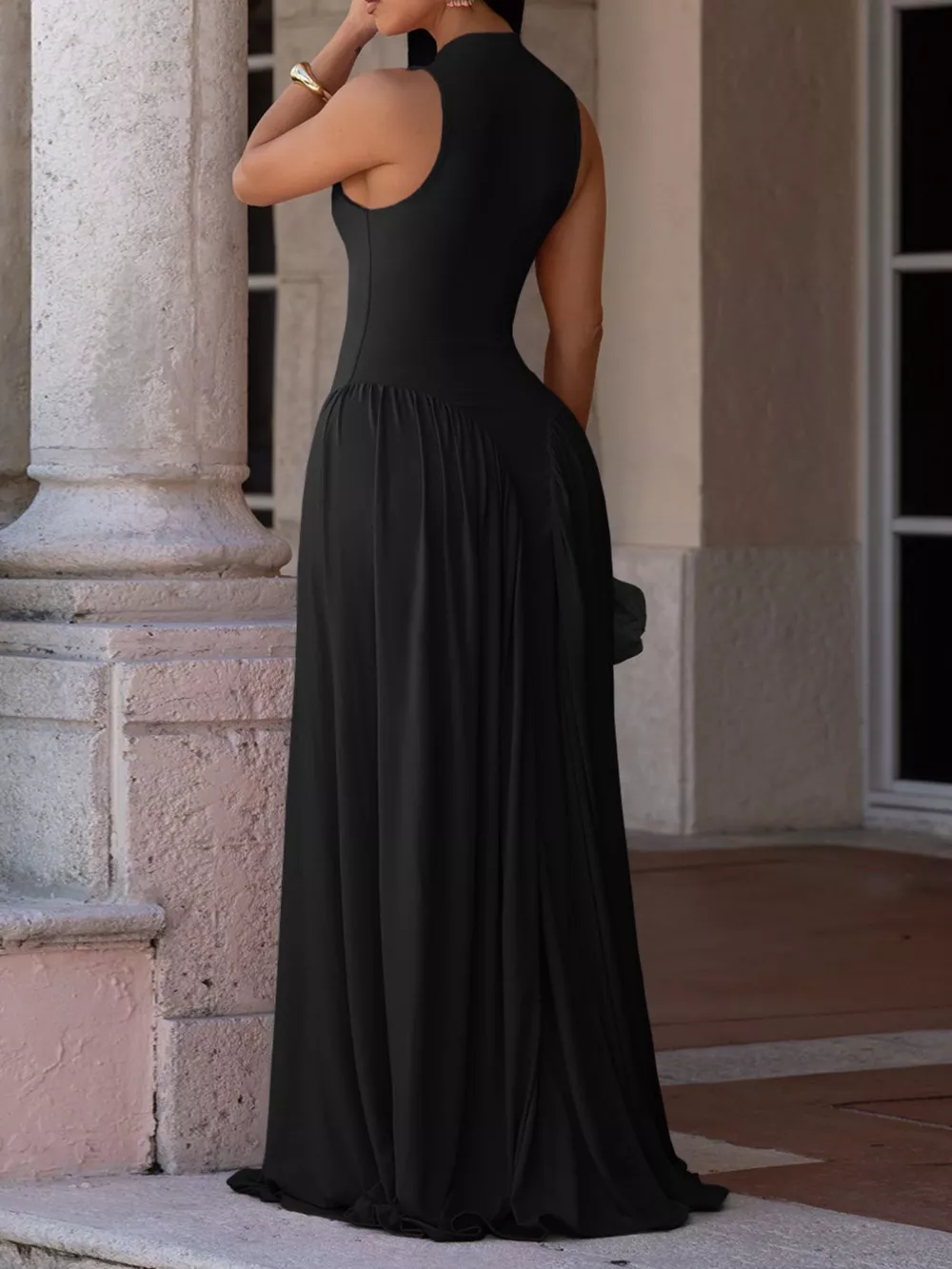 Sleeveless O-Neck Maxi Dress, image 4