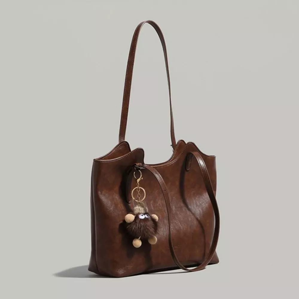 Leather Tote Bag with Charm, image 4