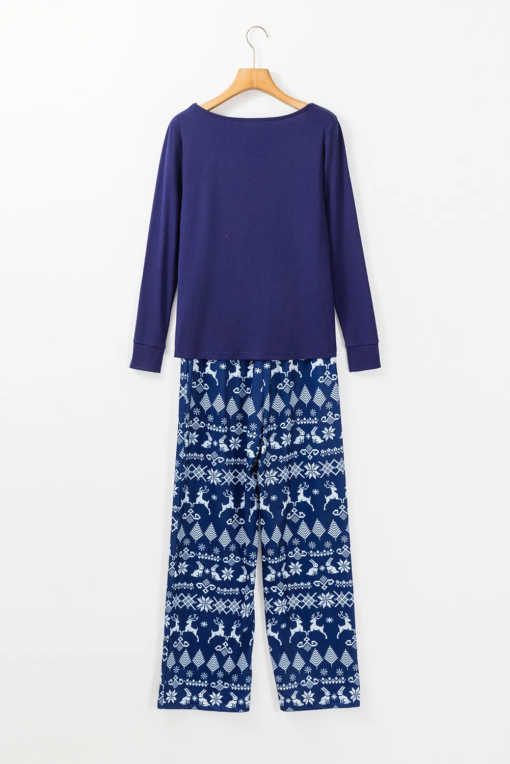 Round Neck Long Sleeve Top and Printed Pants Lounge Set, image 5
