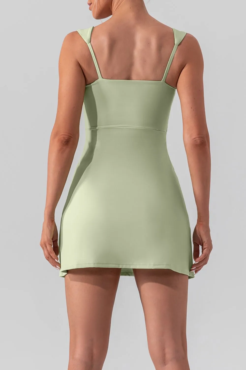 Square Neck Sleeveless Slit Mini Active Dress, image 13