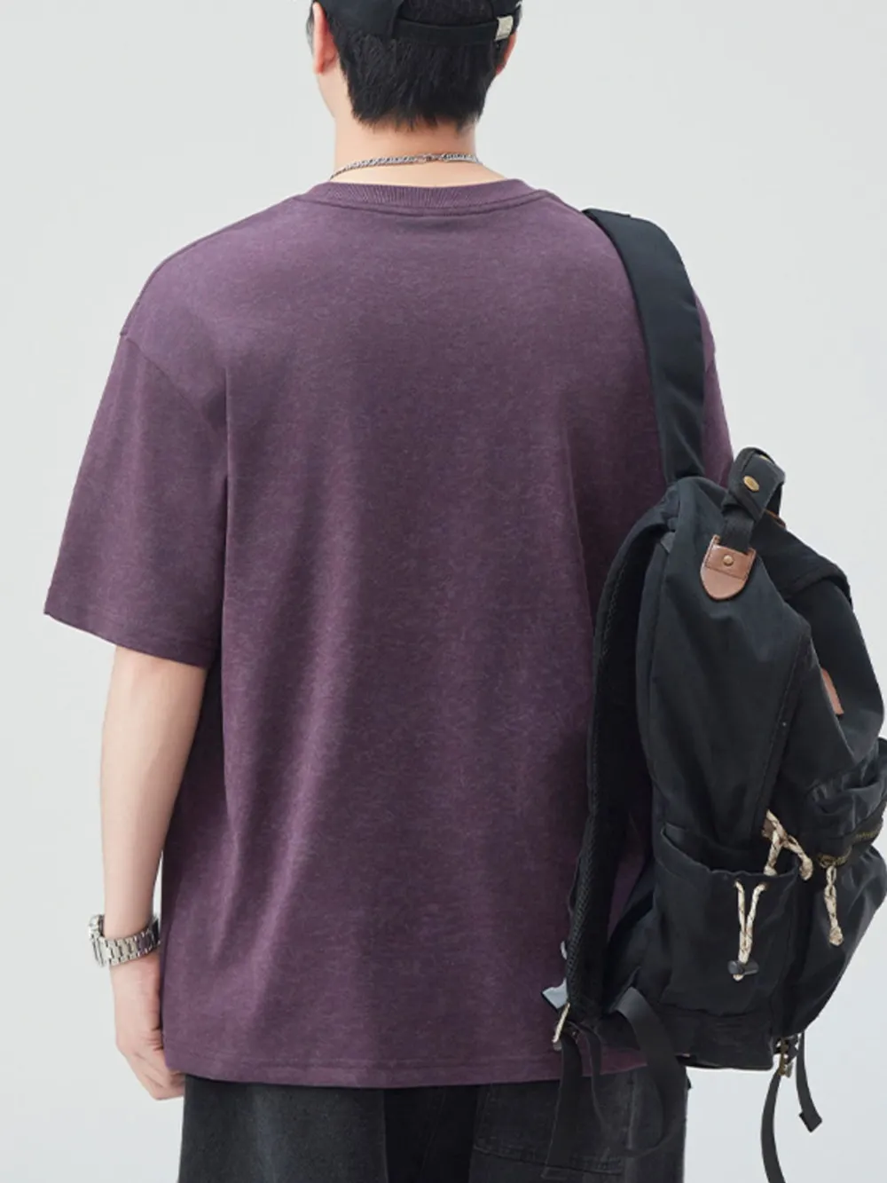 Men's Plus Size Letter Graphic Short Sleeve Oversized T-Shirt, image 6