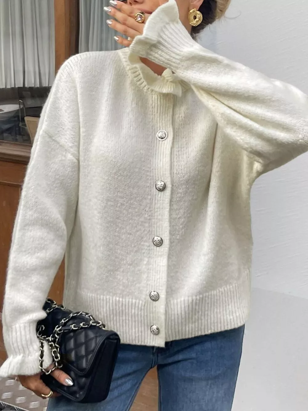 Button-Down Long Sleeve Cardigan, image 4