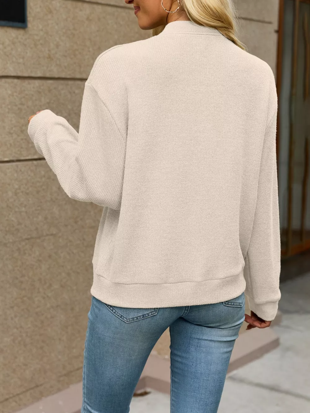 Zip-Up Dropped Shoulder Top, image 10
