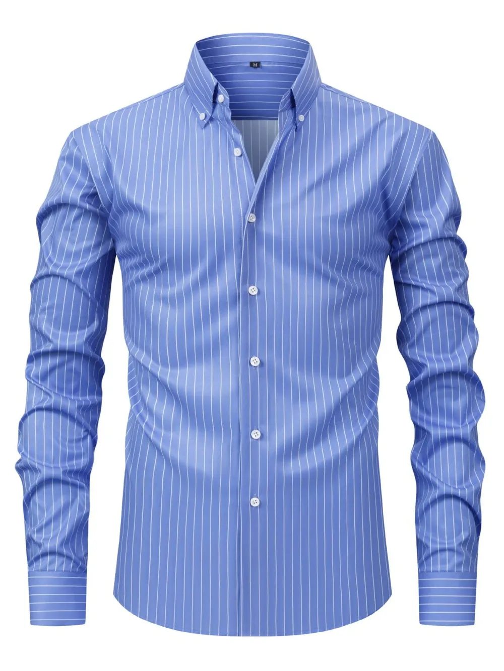 Men's Full Size Striped Button-Down Shirt Plus Size