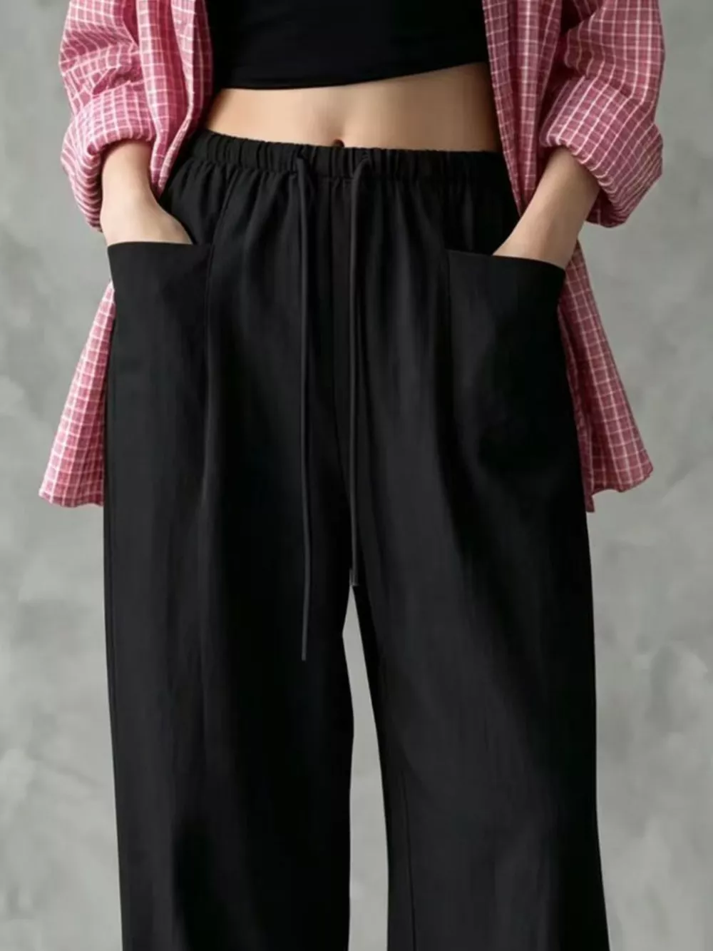 Full Size Drawstring Wide-Leg Casual Pants Plus Size, image 8