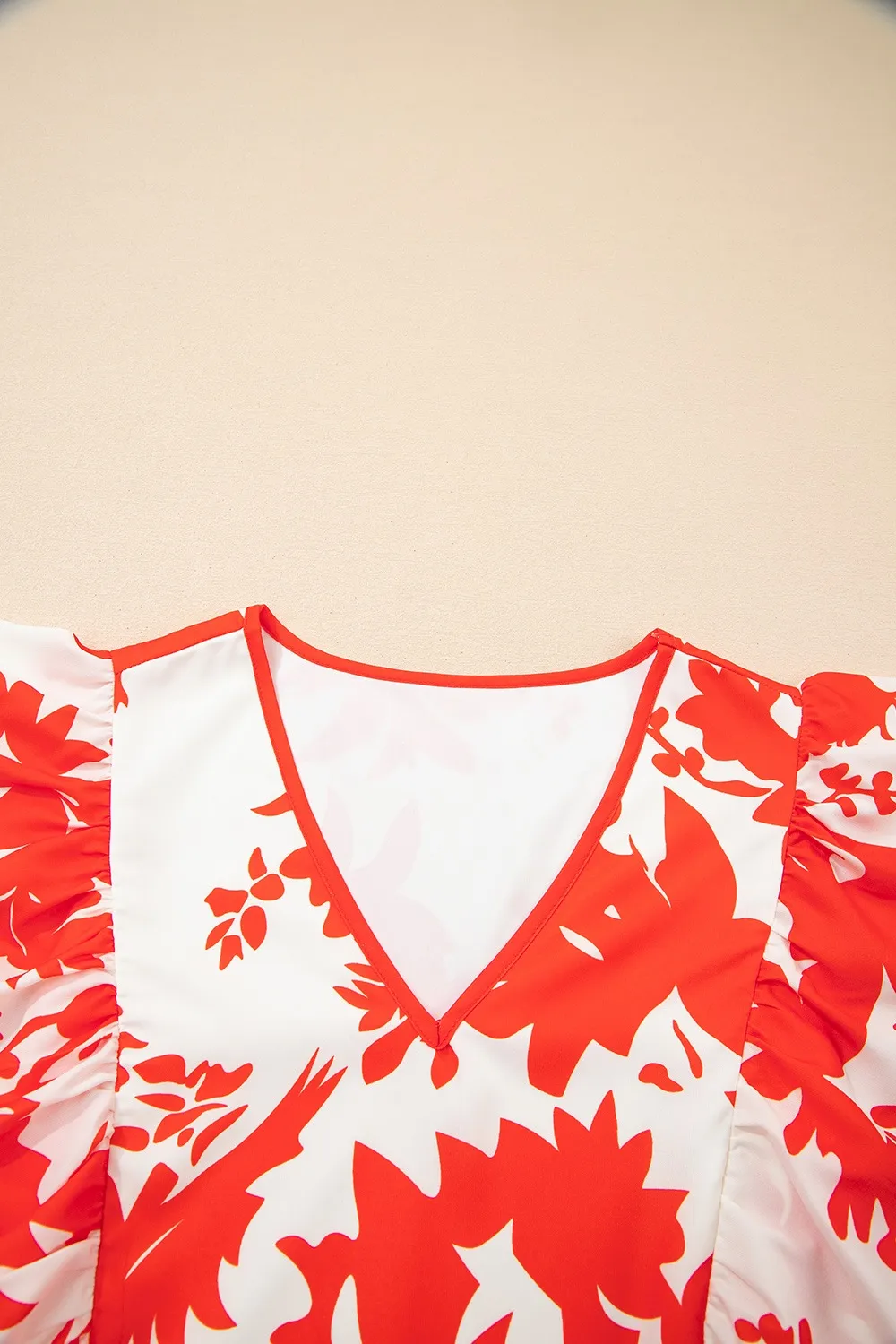 Floral V-Neck Summer Midi Dress, image 11