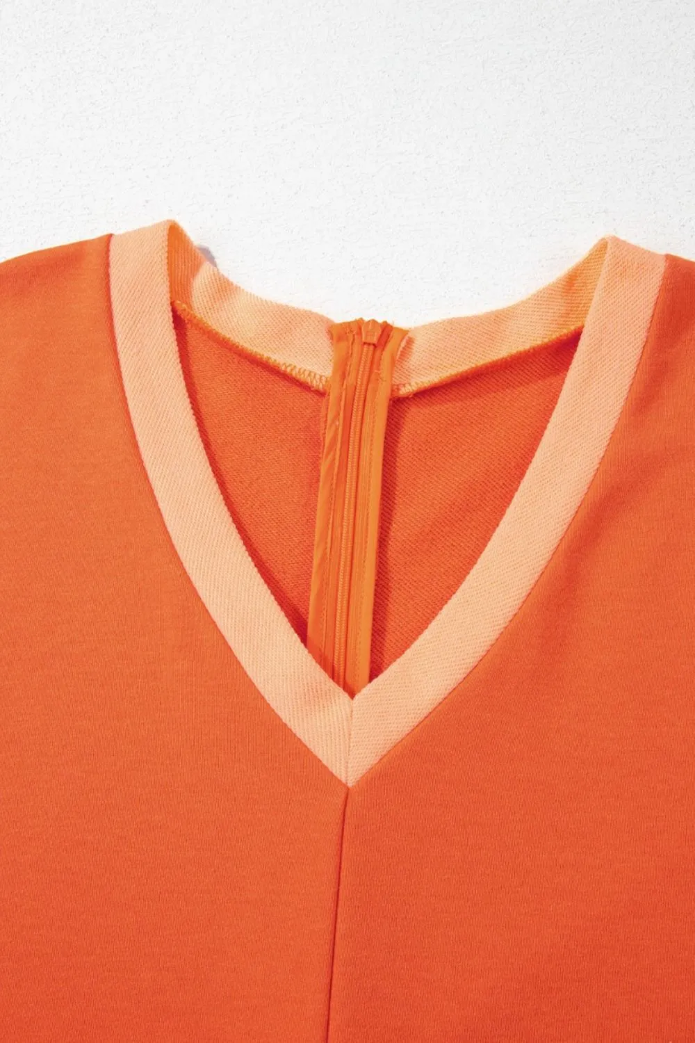 Two-Tone Short Sleeve V Neck Patched Pocket Romper, image 10