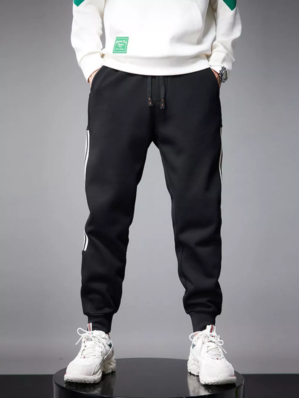 Men's Side Striped Drawstring Joggers