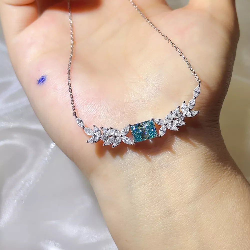 2 Carat 925 Sterling Silver Moissanite Necklace, image 2