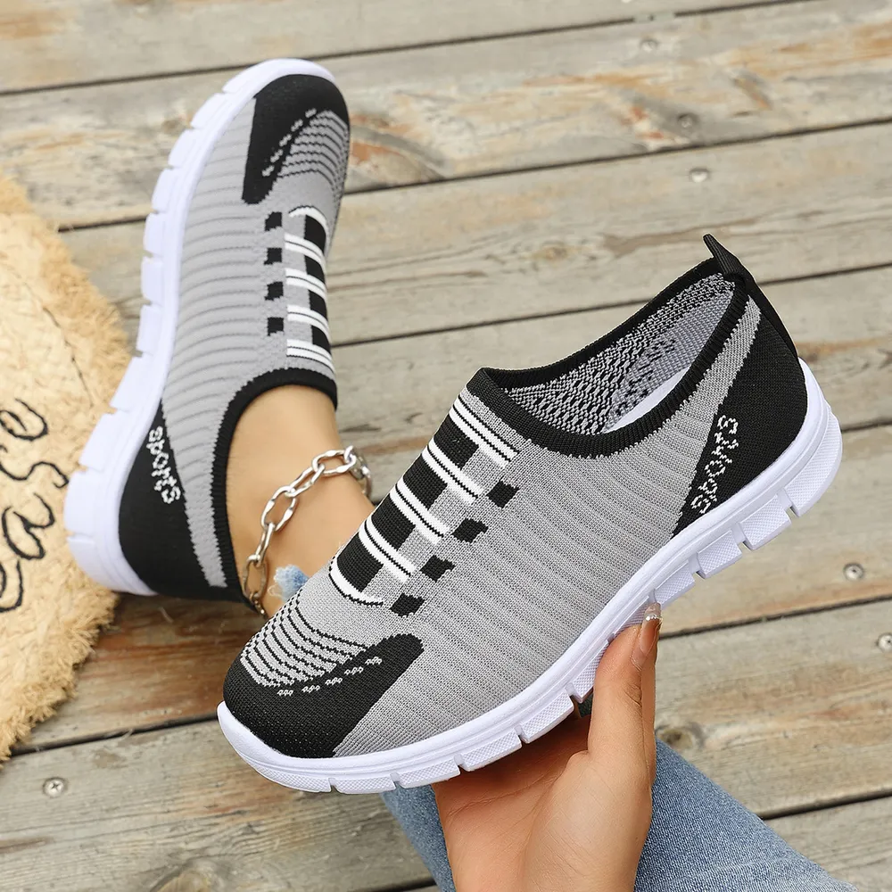 Breathable Mesh Round Toe Sneakers, image 2