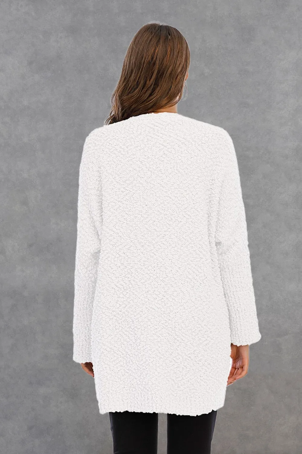 Pocketed Open Front Long Sleeve Cardigan, image 4