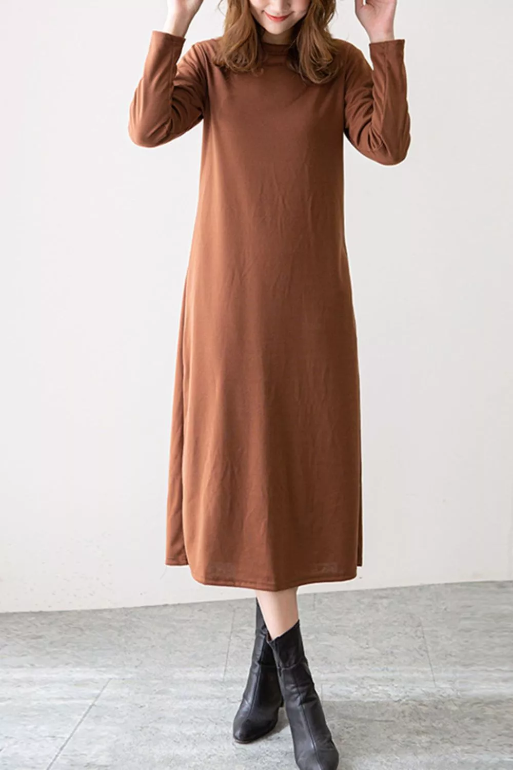 Casual Long Sleeve Midi Dress, image 9