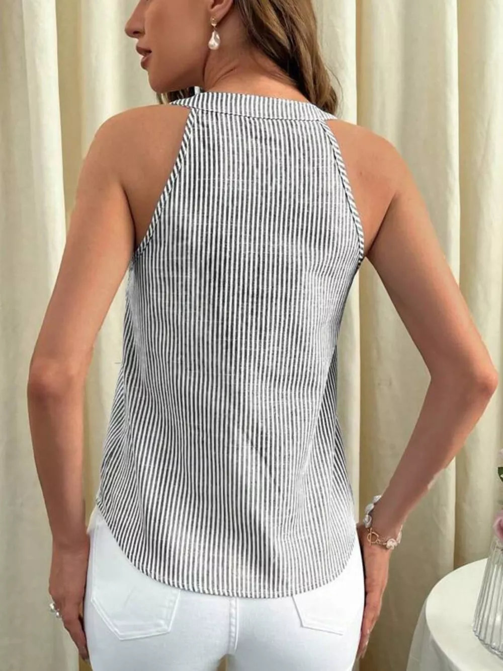 Striped Button Front Tank, image 13
