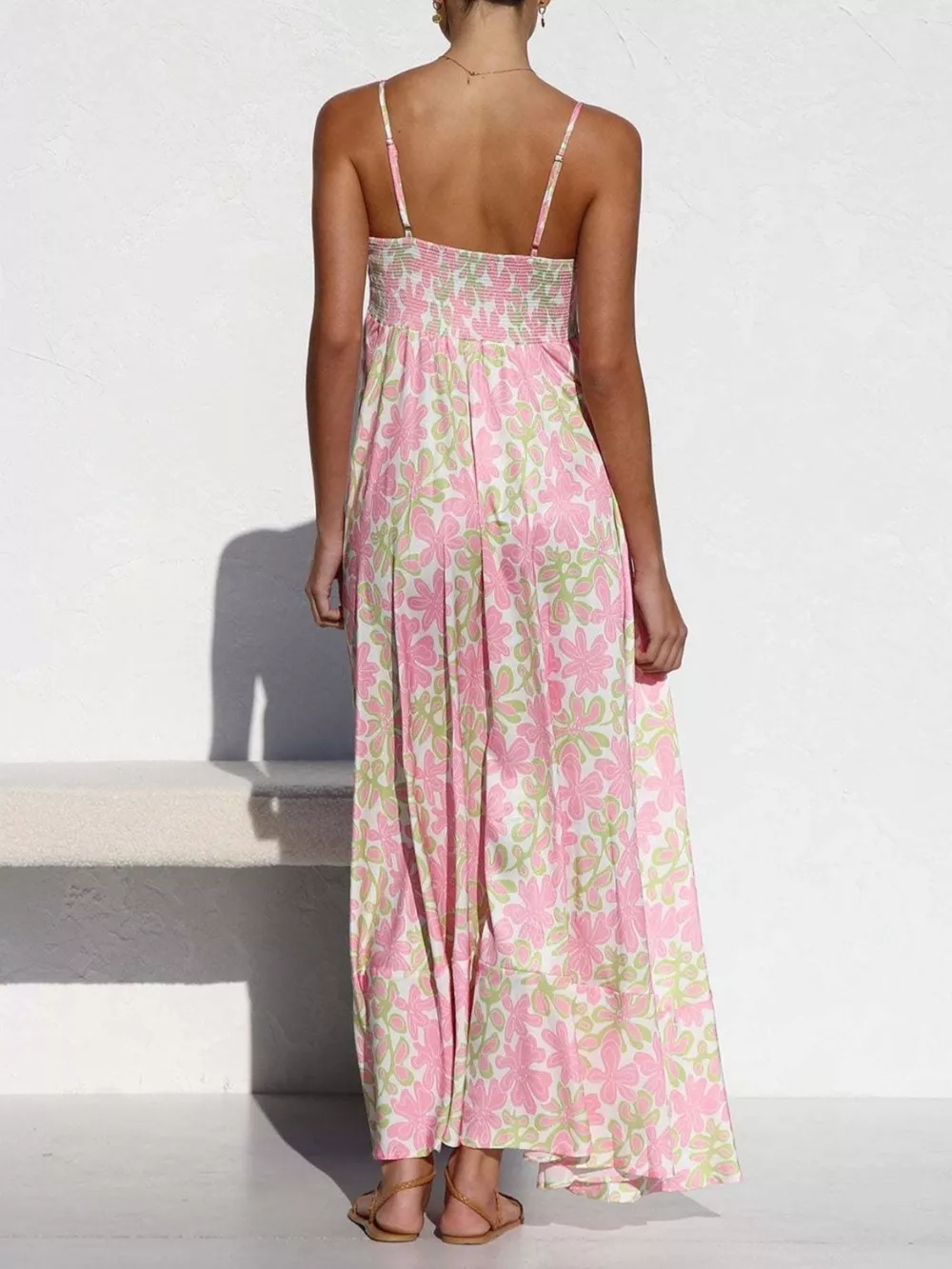 Printed Spaghetti Strap Maxi Dress, image 11