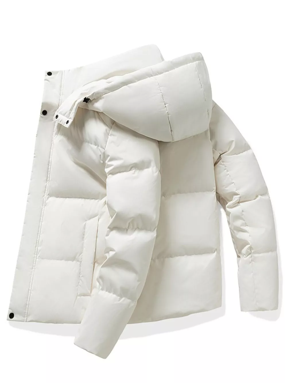 Men's Plus Size Hooded Padded Winter Puffer Jacket, image 3