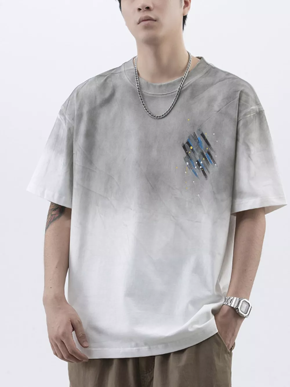 Men's Plus Size Round Neck Short Sleeve T-Shirt, image 5