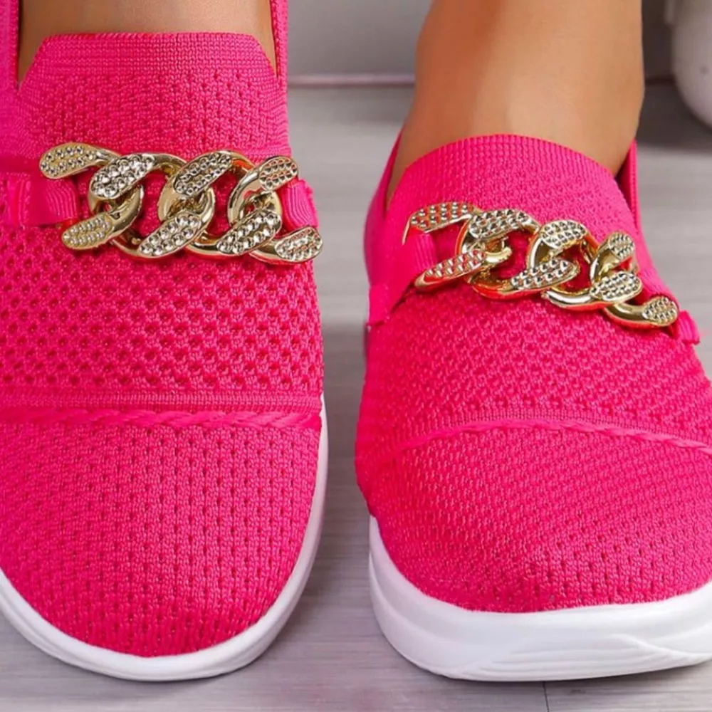 Chain Detail Round Toe Slip-Ons, image 6