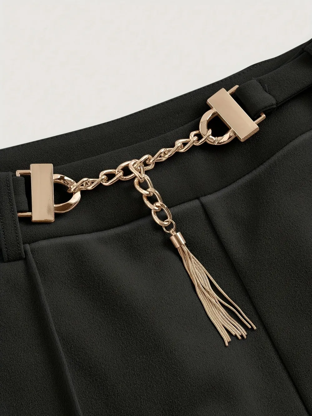 Chain Detail High Waist Pants, image 2