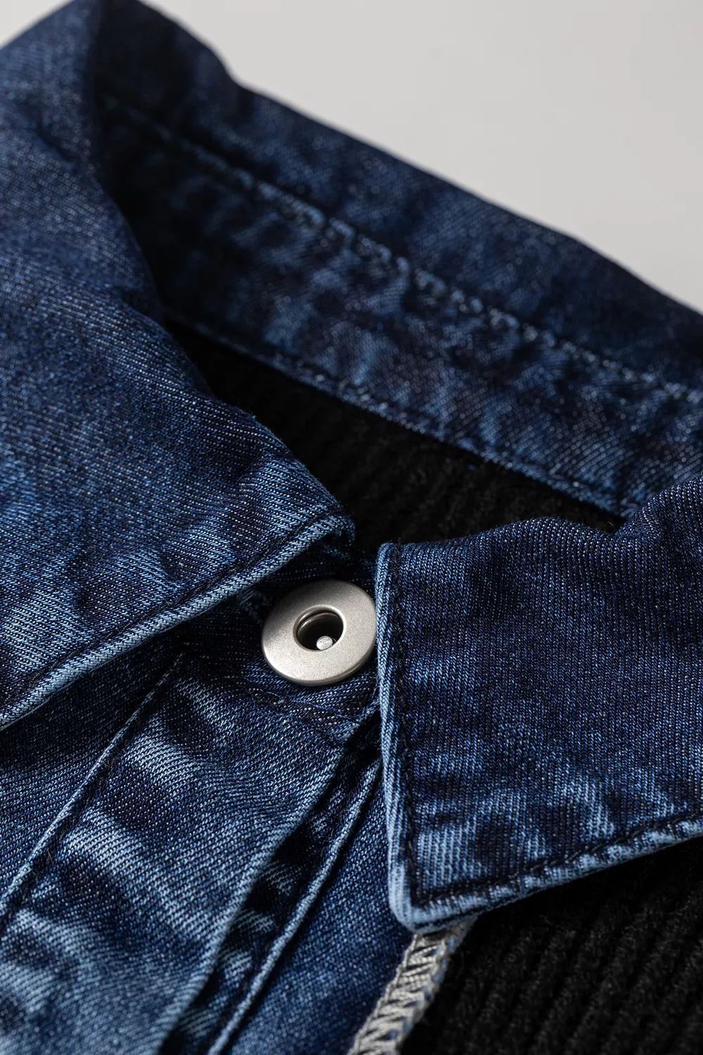 Denim Contrast Placket Long Sleeve Cardigan, image 6