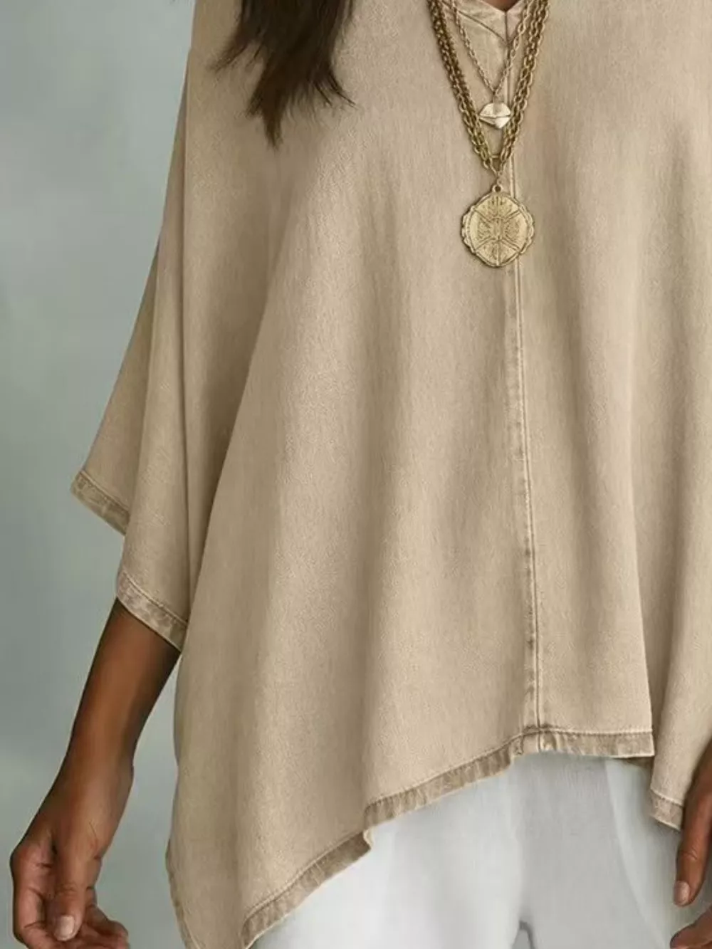 V-Neck Batwing Sleeve T-Shirt, image 16
