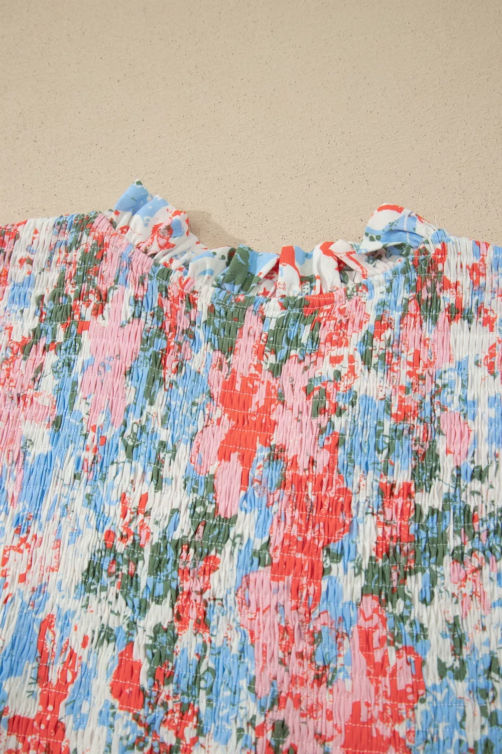 Floral Print V Neck Contrast Trim Flutter Sleeve Long Dress, image 12