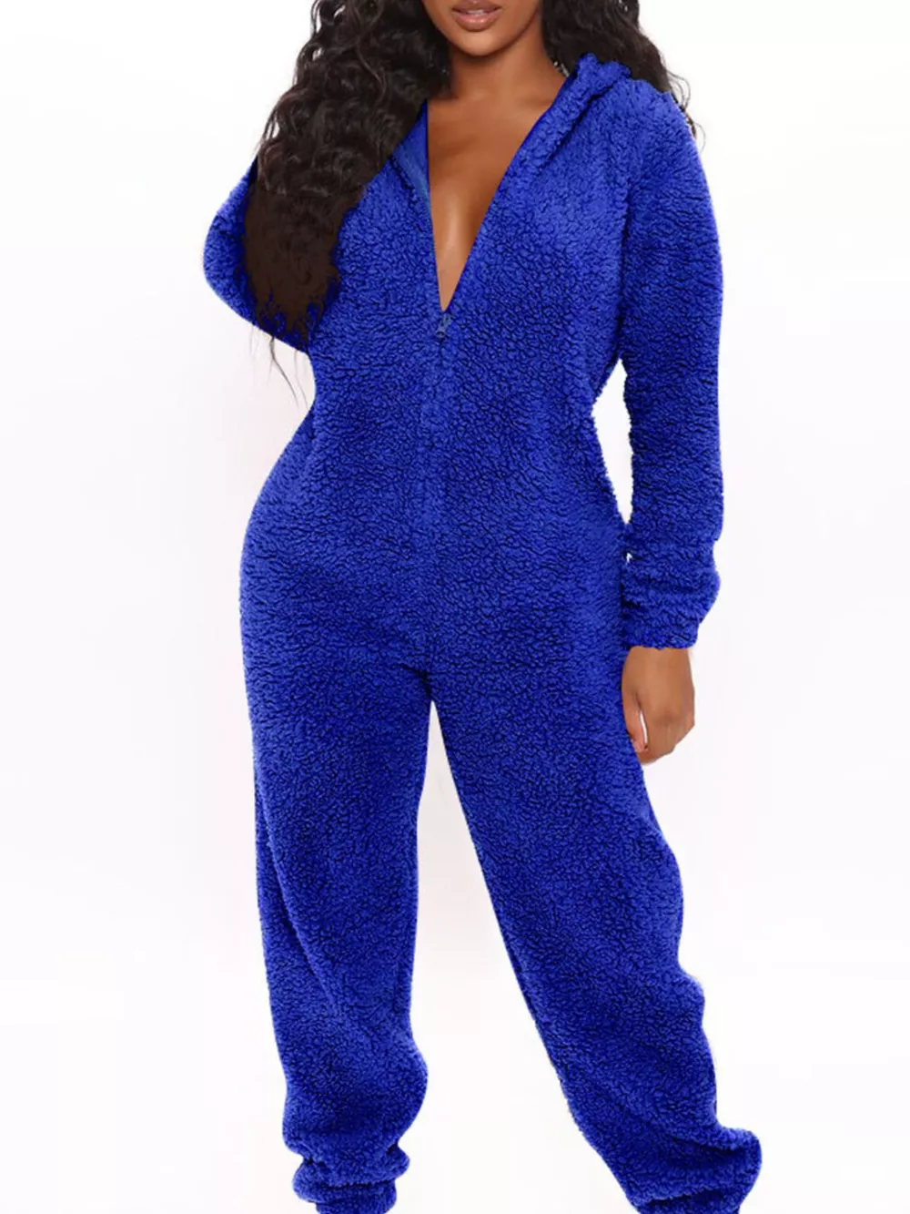 Full Size Fleece Zip-Up Hooded Jumpsuit Plus Size, image 11