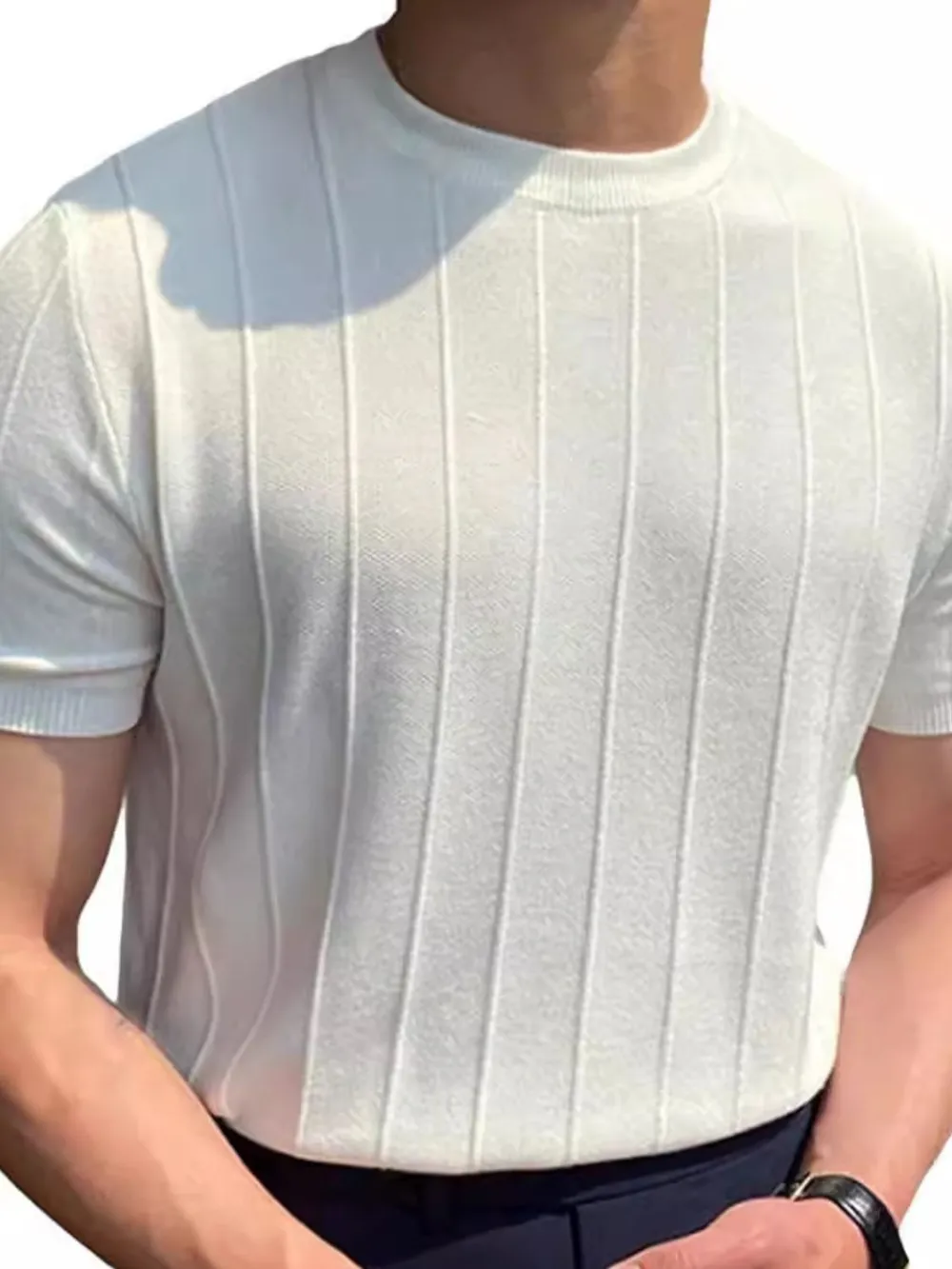 Men's Full Size Round Neck Short Sleeve T-Shirt Plus Size, image 3