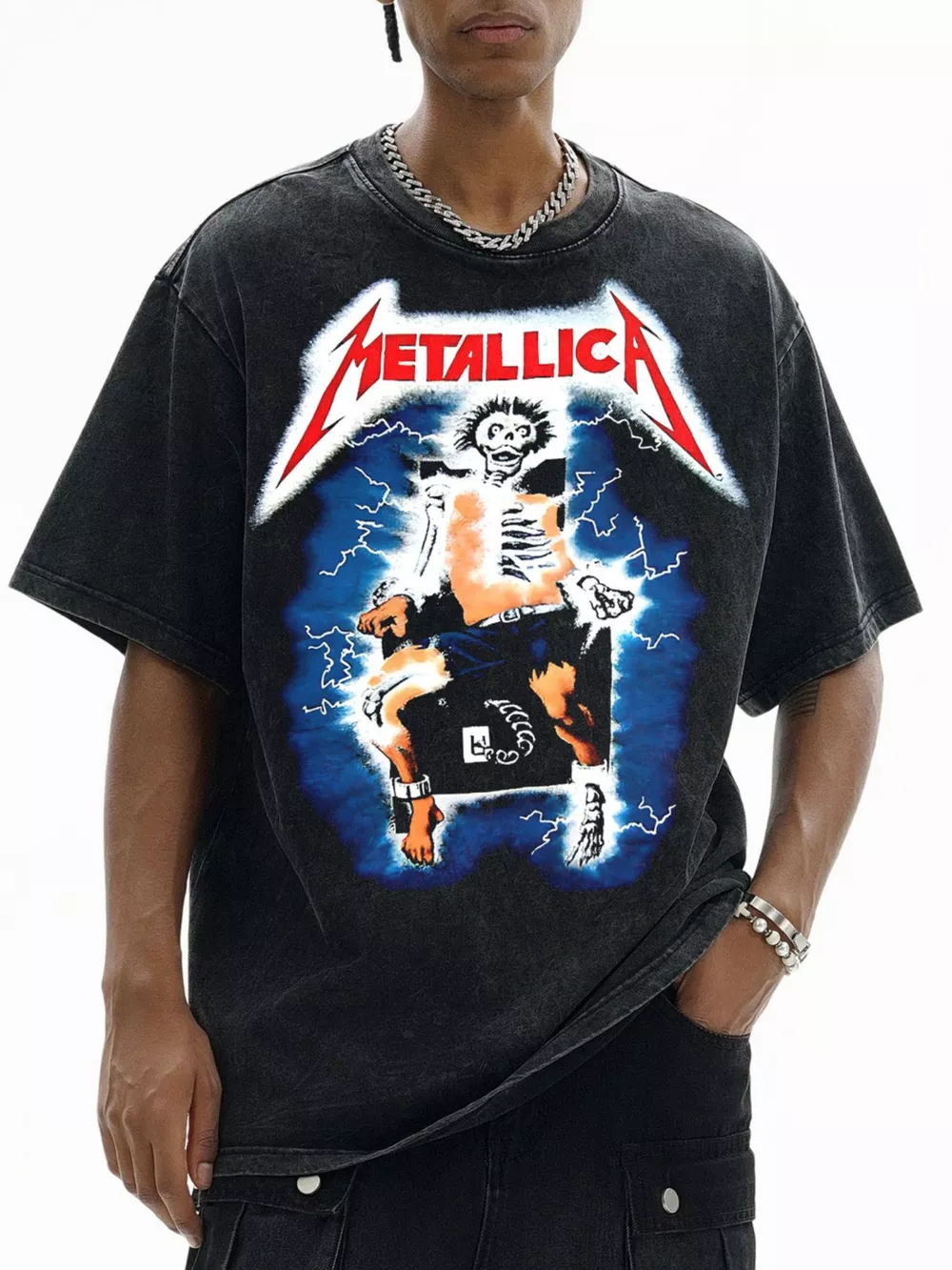 Men's Metallica Graphic Oversized T-Shirt, image 3