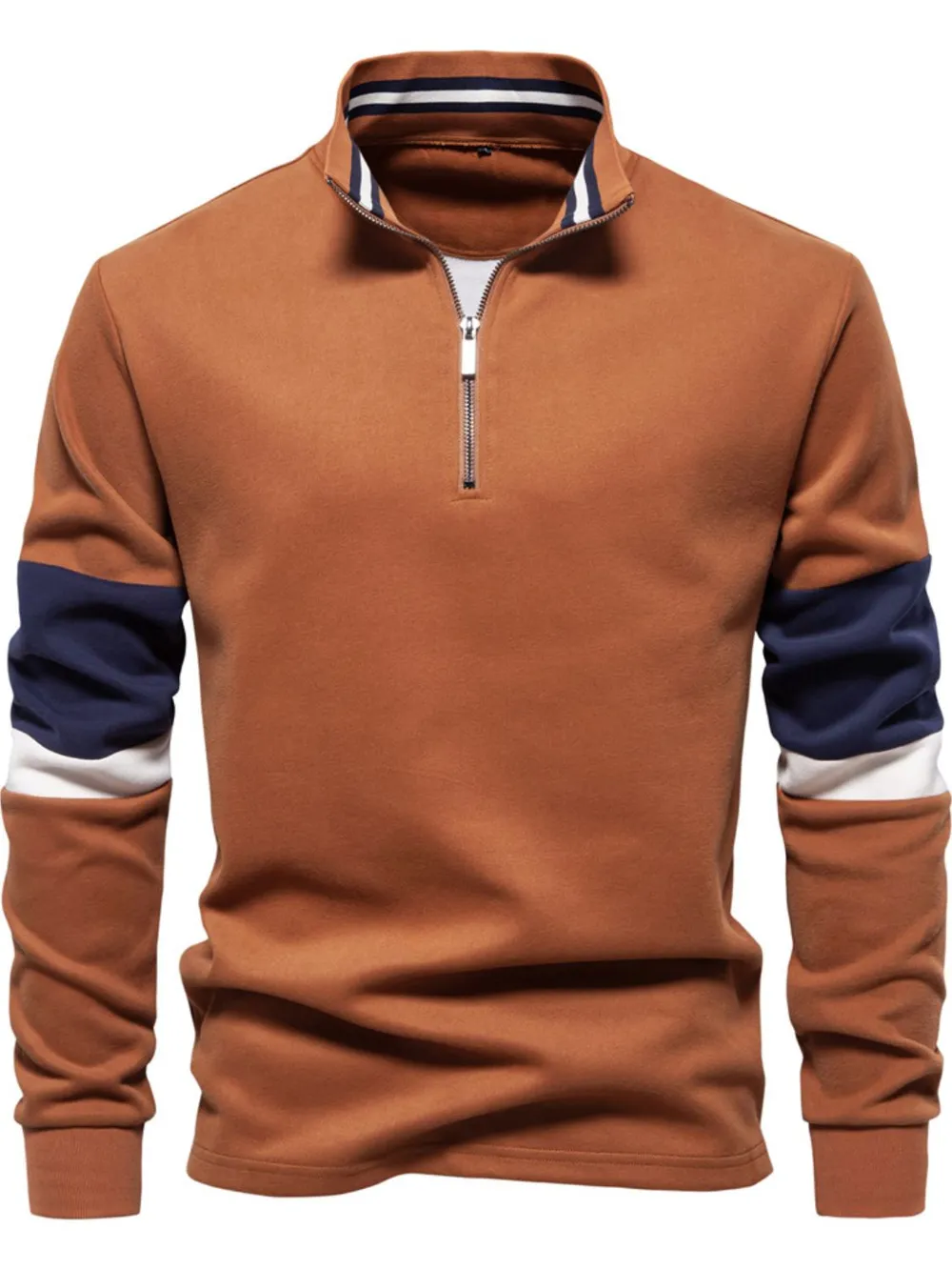 Men's Color Block Long Sleeve Polo