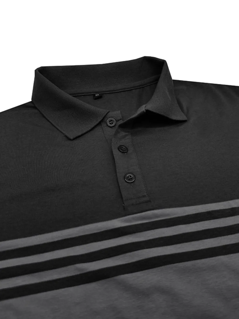 Men's Full Size Color Block Striped Polo Shirt Plus Size, image 5