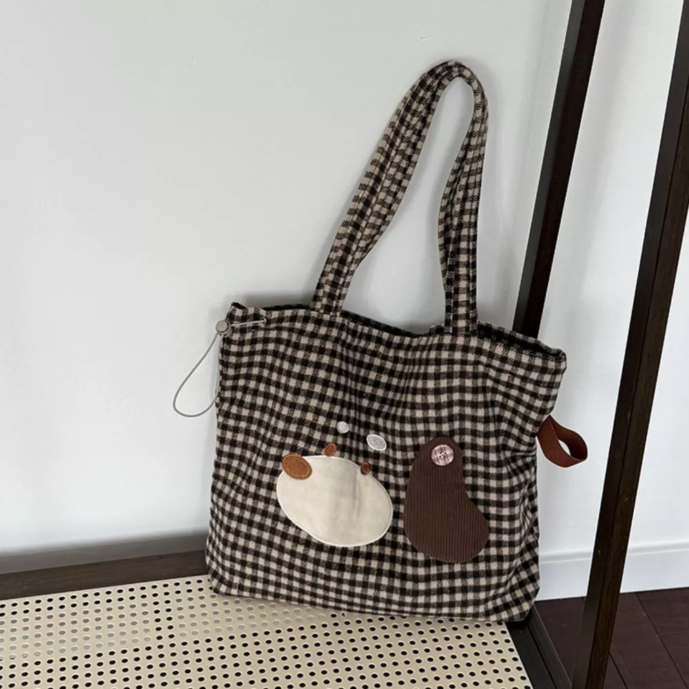 Gingham Drawstring Handbag, image 6