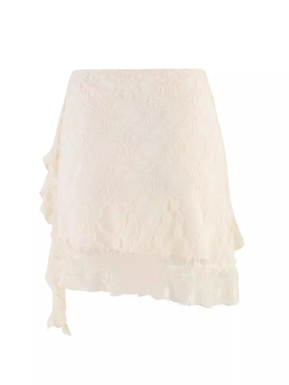 Ruffled Lace Mini Skirt, image 3