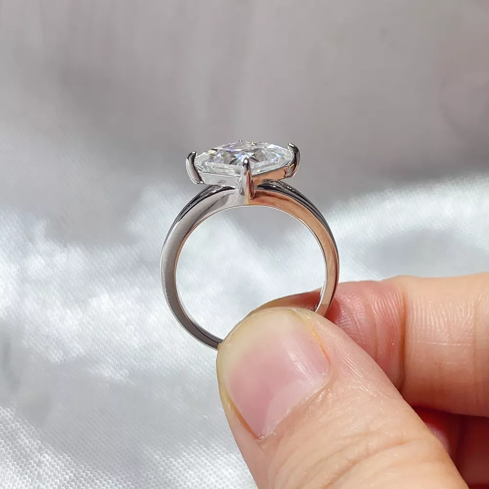3 Carat 925 Sterling Silver Moissanite Ring, image 3