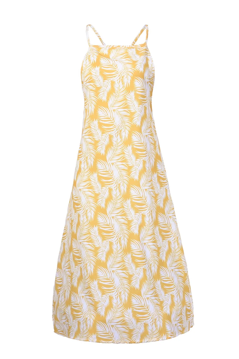 Slit Crisscross Printed Sleeveless Cami Dress, image 7