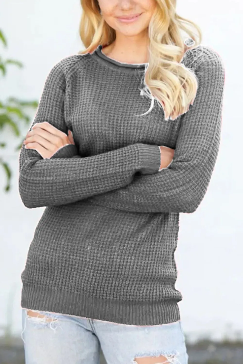 Round Neck Raglan Sleeve Sweater, image 10