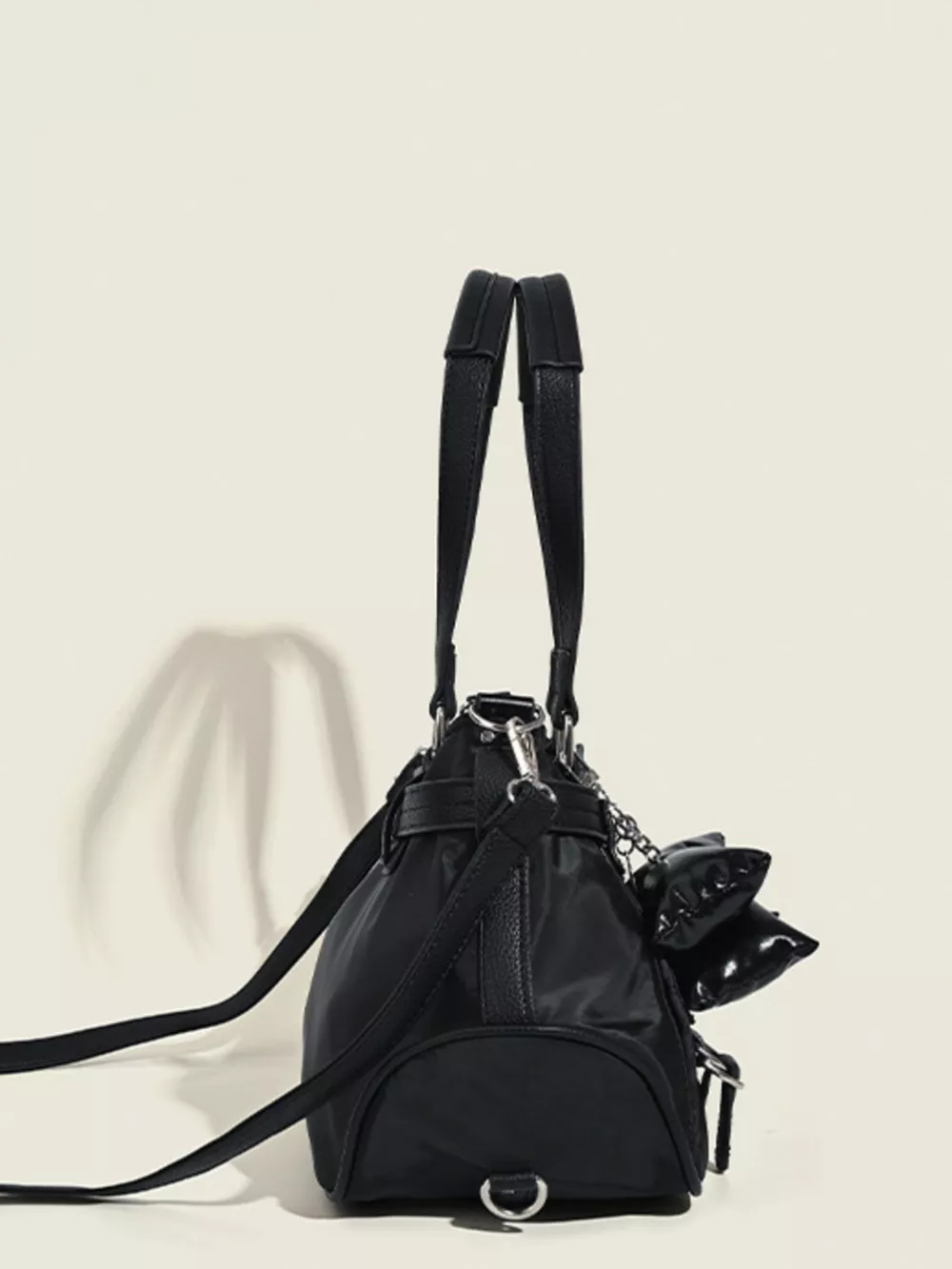 Buckle Decor Leather Handbag, image 4