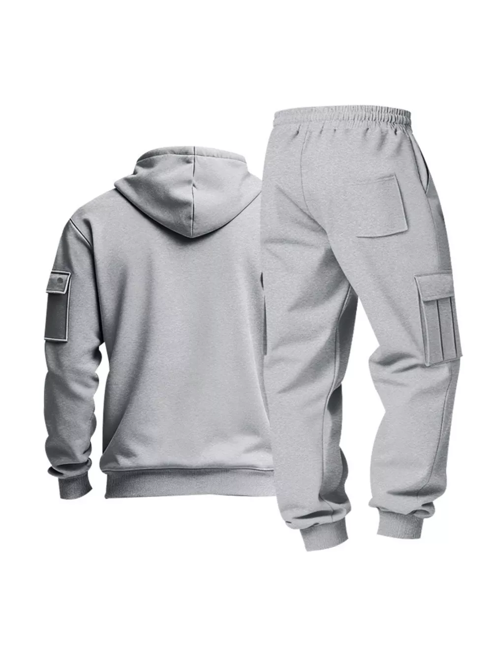 Men's Full Size Half Zip Hoodie and Cargo Pants Set Plus Size, image 18