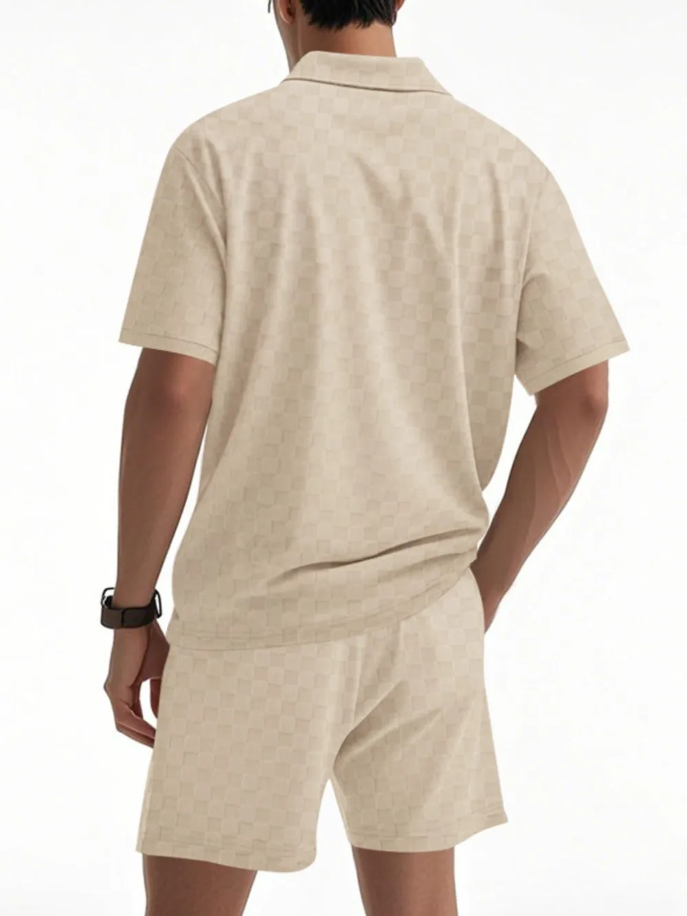 Men's Full Size Quarter Zip Short Sleeve Top and Shorts Set Plus Size, image 6