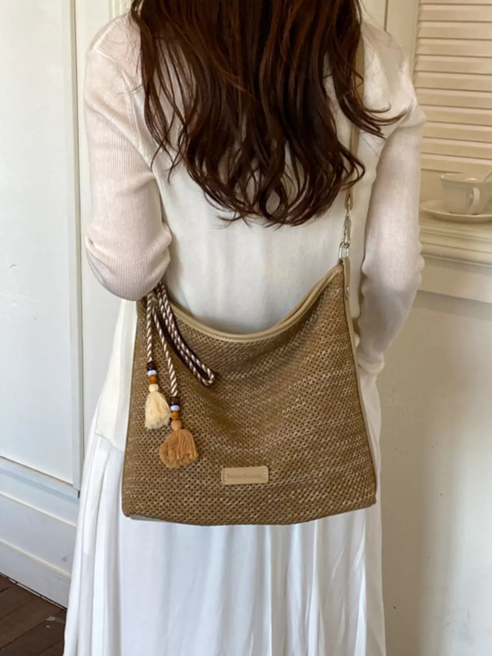 Tassel Woven Crossbody Bag, image 7
