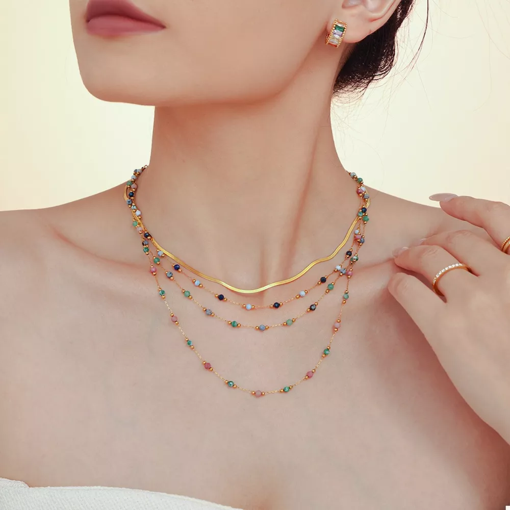 18K Gold-Plated Titanium Steel Necklace, image 2