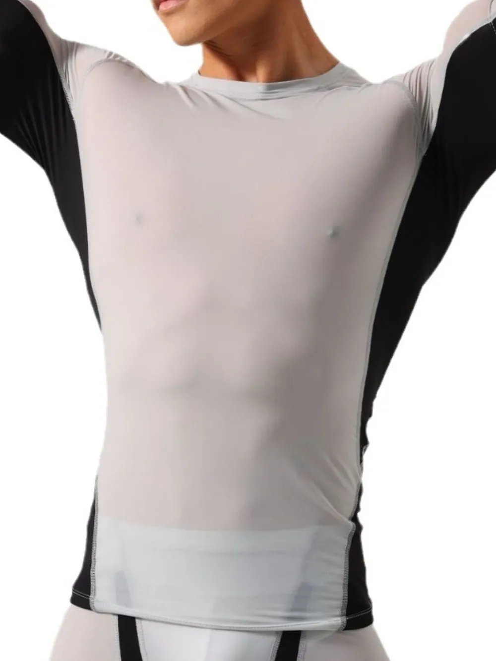 Men's Contrast Round Neck Short Sleeve T-Shirt, image 6