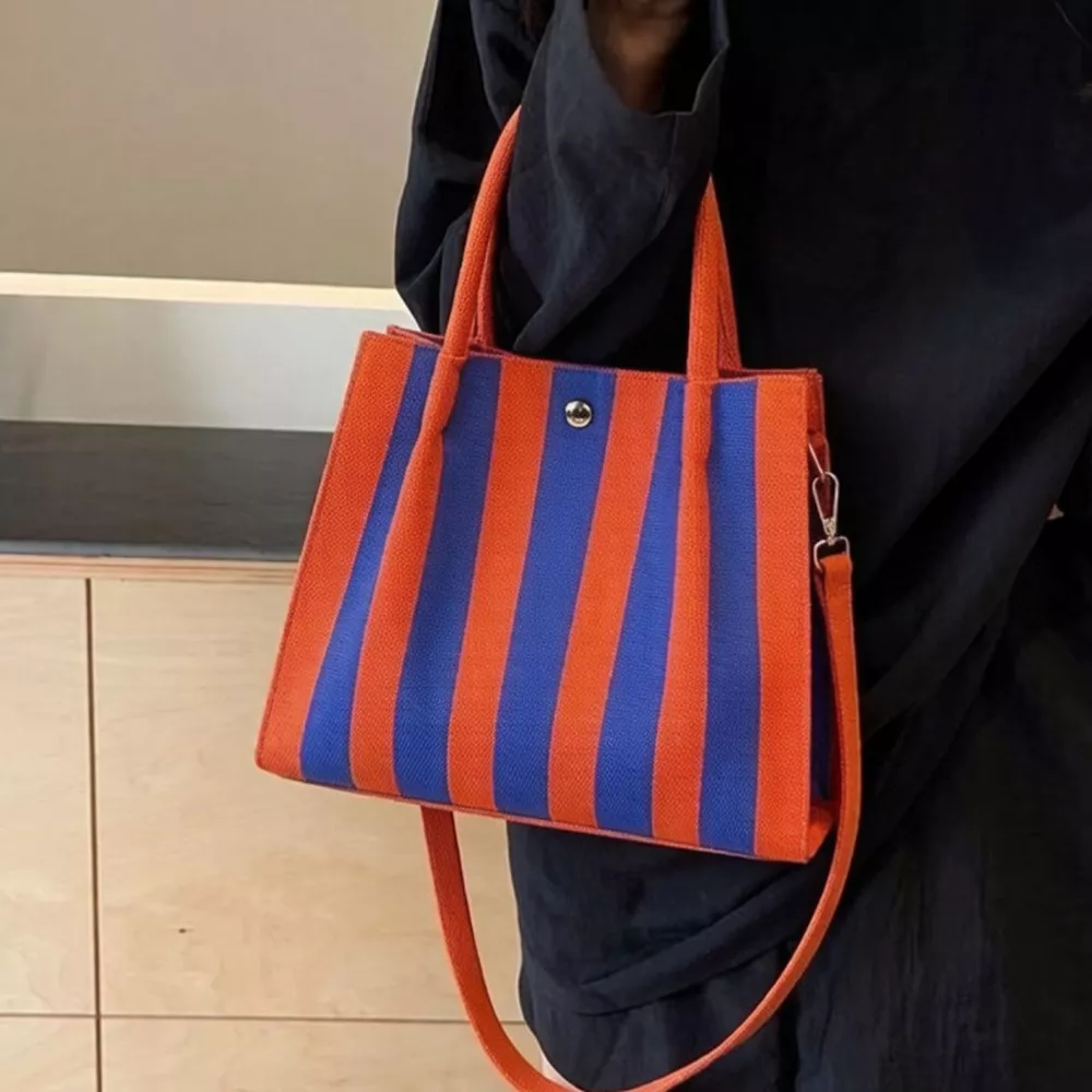 Striped Adjustable Strap Crossbody Bag, image 2