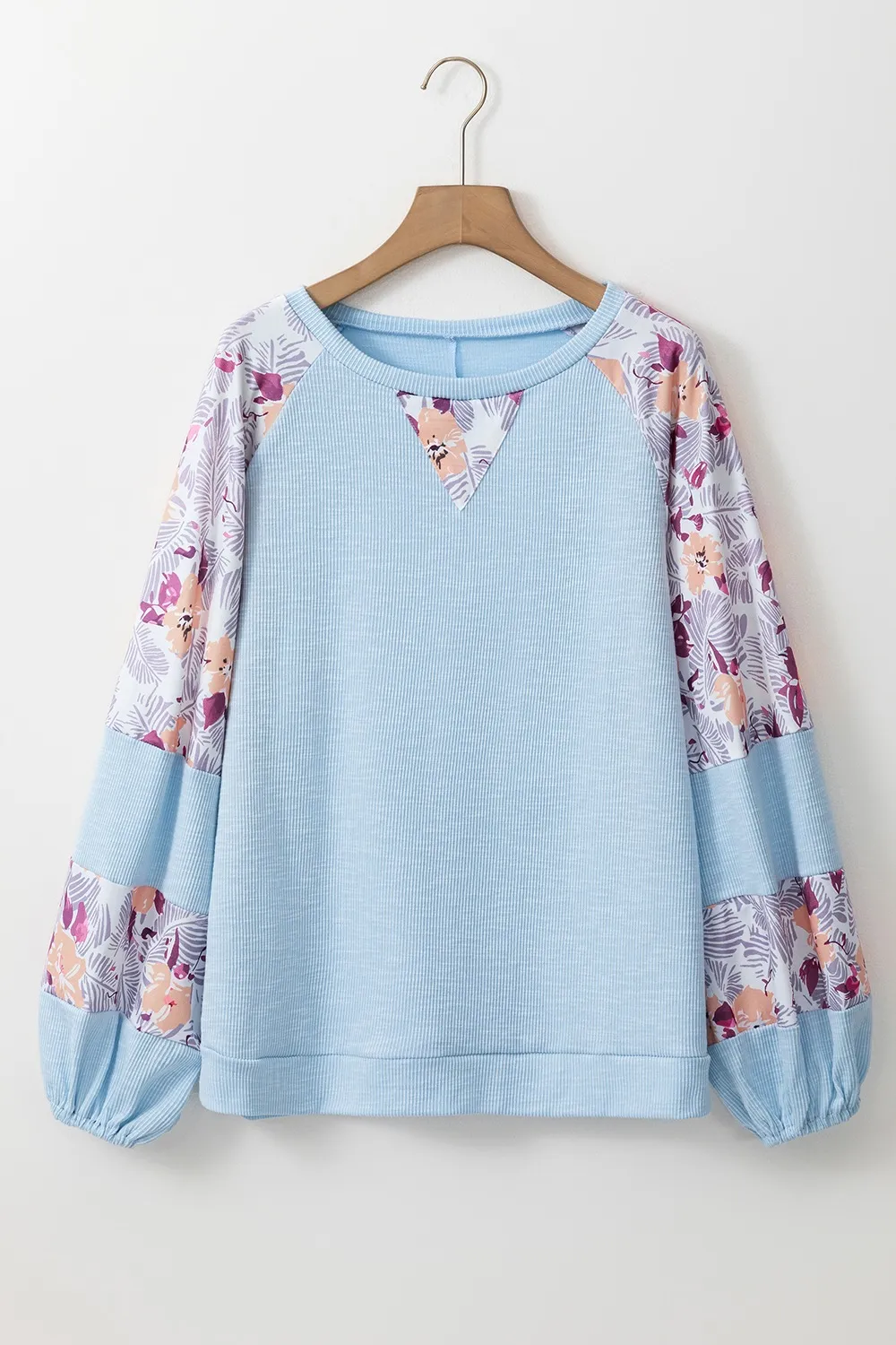 Printed Round Neck Balloon Sleeve Sweatshirt, image 16
