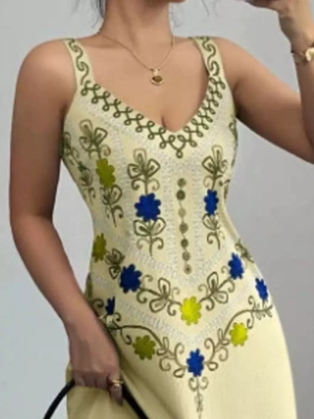 Floral Sleeveless Maxi Dress with Side Slit, image 12