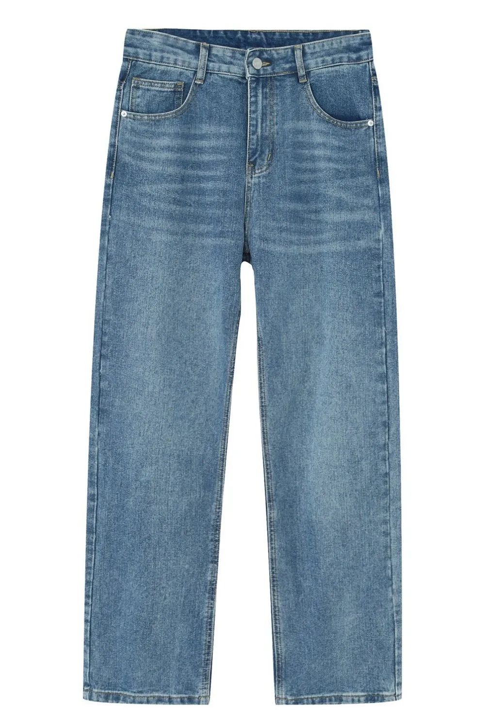 Washed Straight-Leg Slim Jeans, image 7