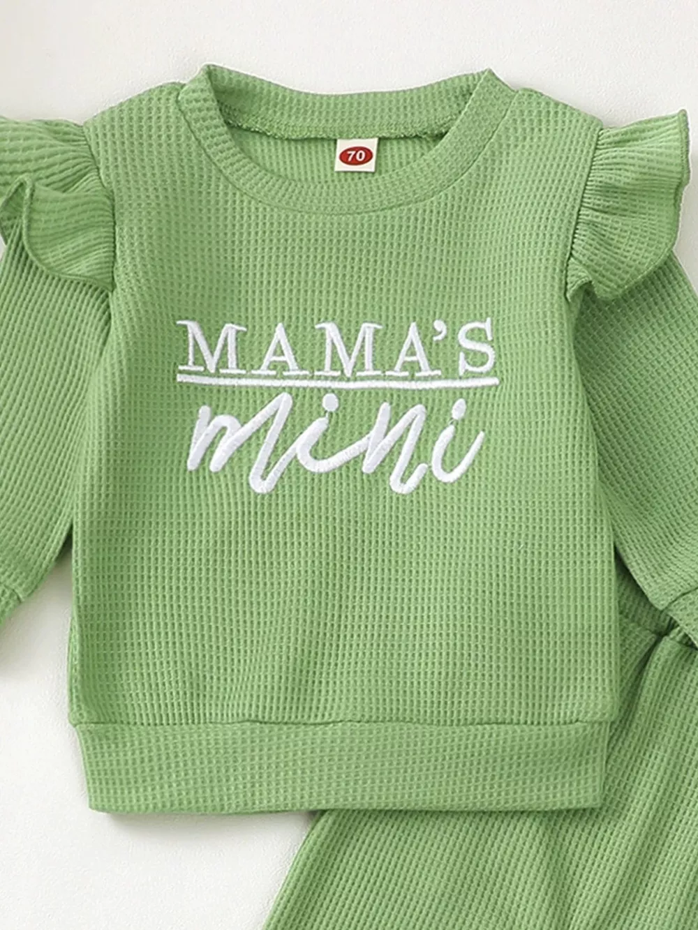 Children's Letter Ruffled Trim Top and Pants Set, image 13